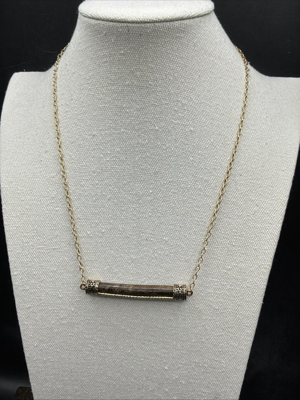 Barse Horizon Necklace- Picture Jasper- Bronze-NWT